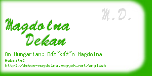 magdolna dekan business card